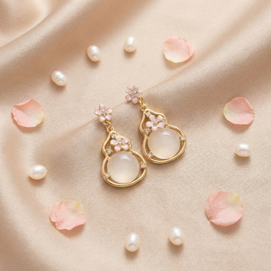 Blush Bloom Crystal Drop Earrings