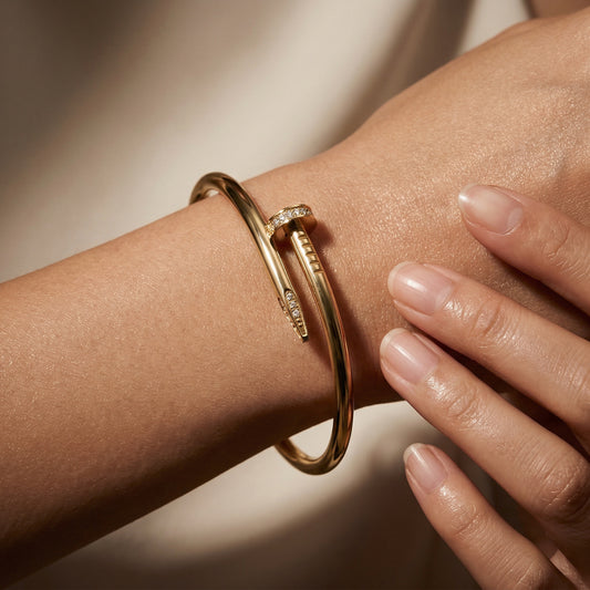 Gold Diamond Nail Luxe Bracelet