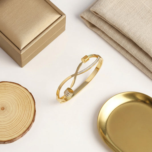 Infinity Crystal Gold Bracelet