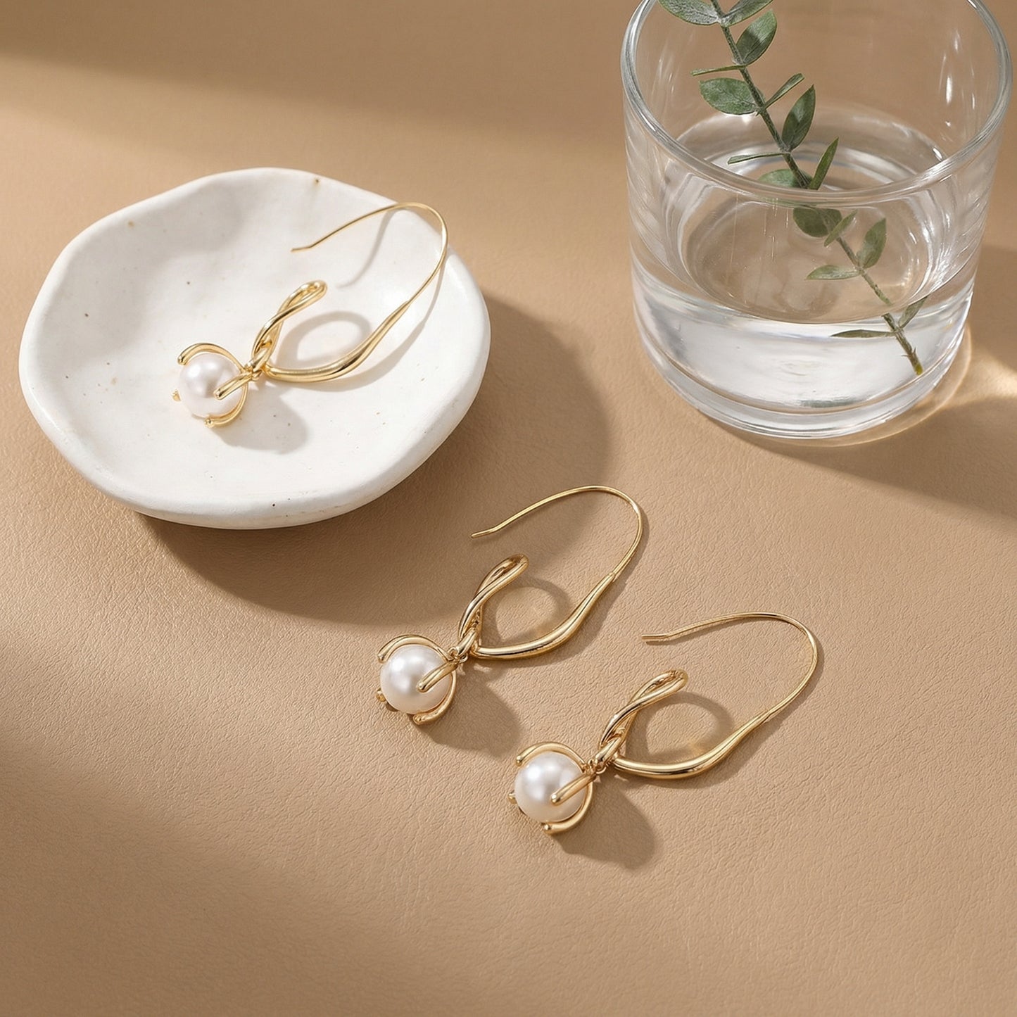 Infinity Pearl Drop Statement Earrings