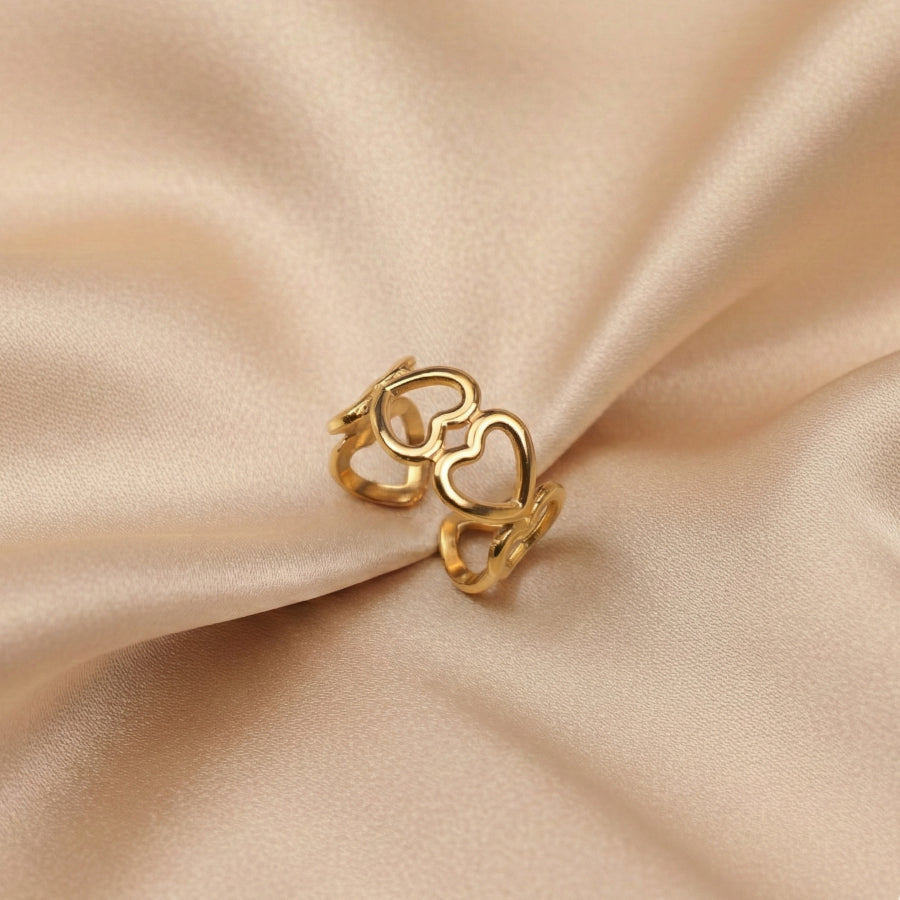 Korean Double Heart Adjustable Finger Ring