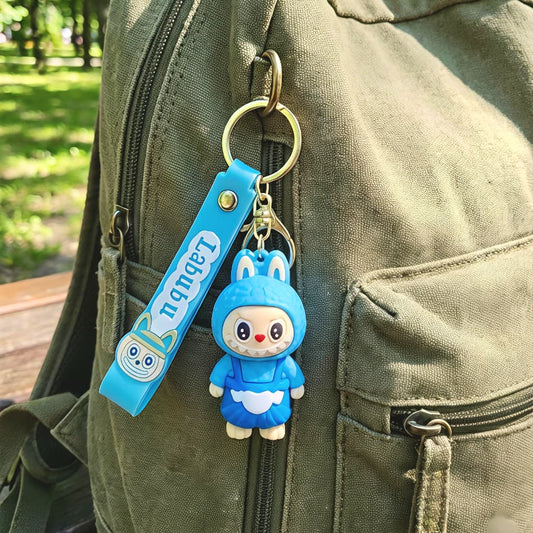 Blue Labubu Keychain with Charm