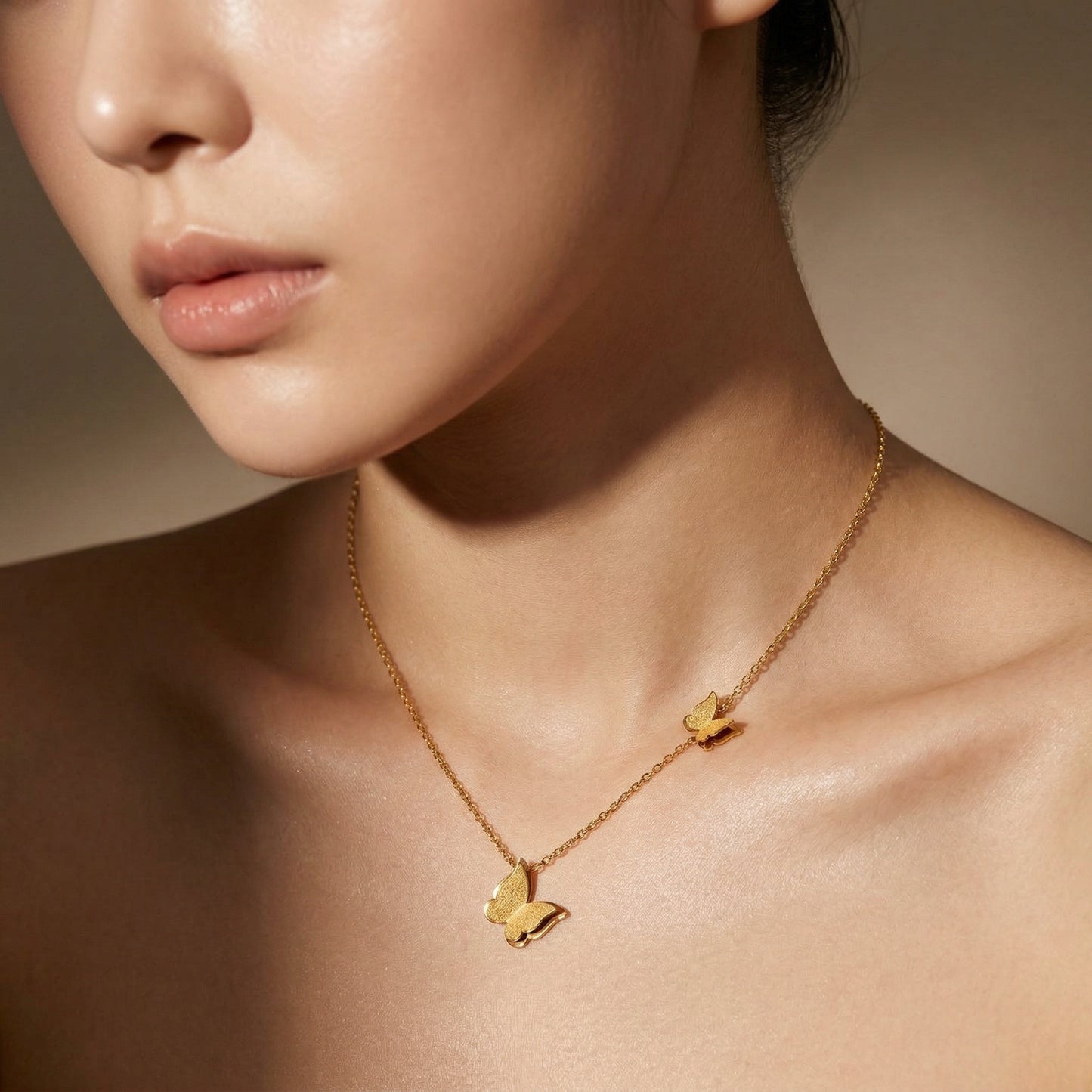Golden Butterfly Charm Necklace
