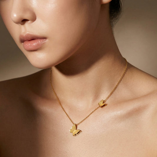 Golden Butterfly Charm Necklace