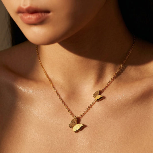 Golden Butterfly Charm Necklace