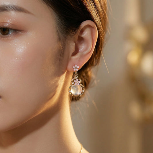 Blush Bloom Crystal Drop Earrings