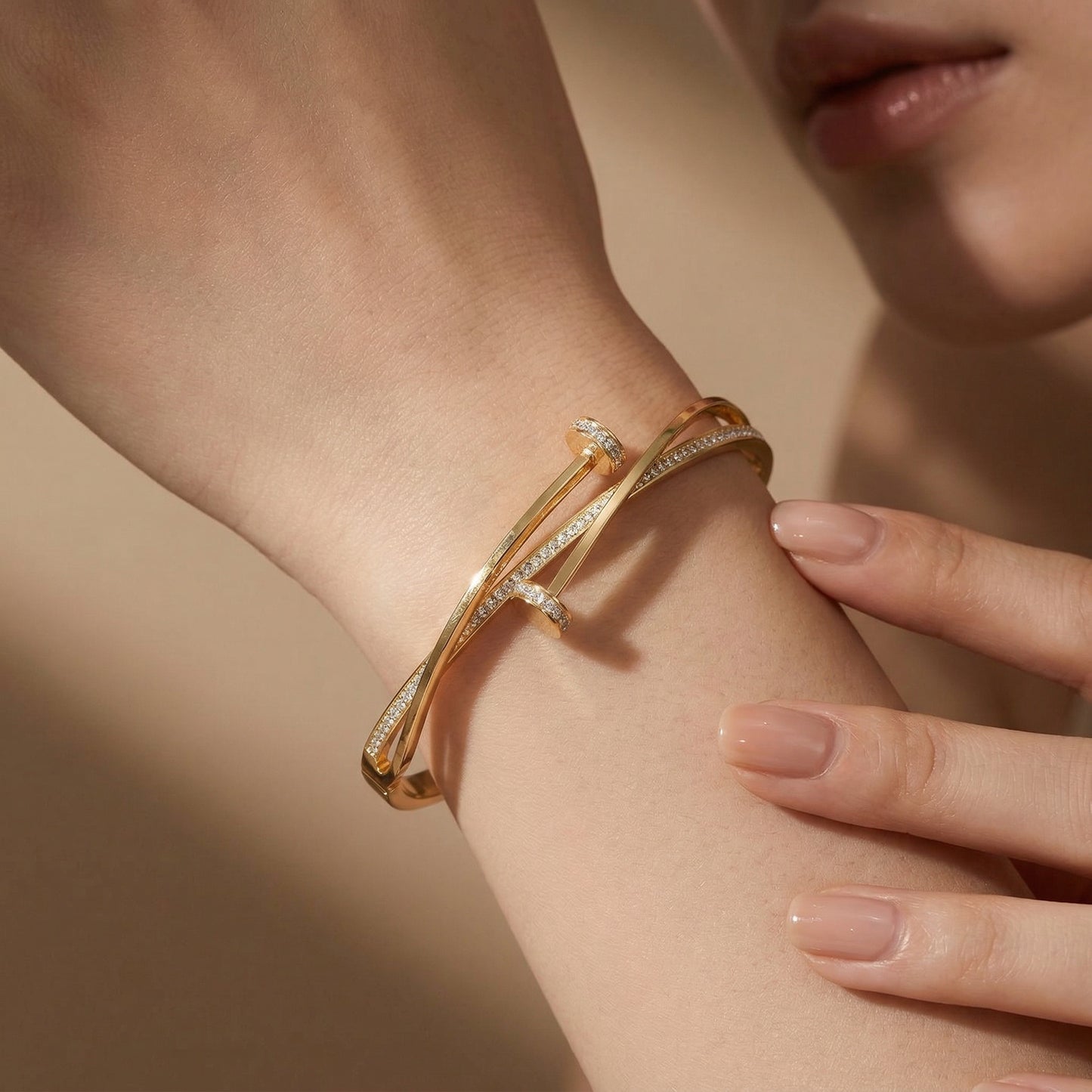 Cross Nail Diamond Bracelet