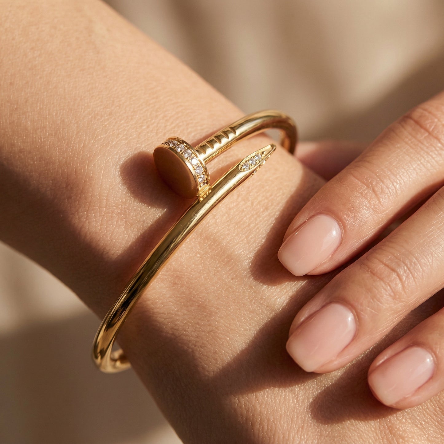 Gold Diamond Nail Luxe Bracelet