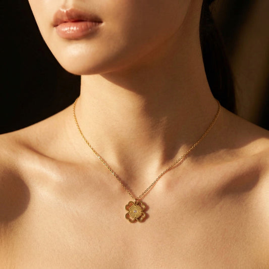 Golden Bloom Pendant Necklace