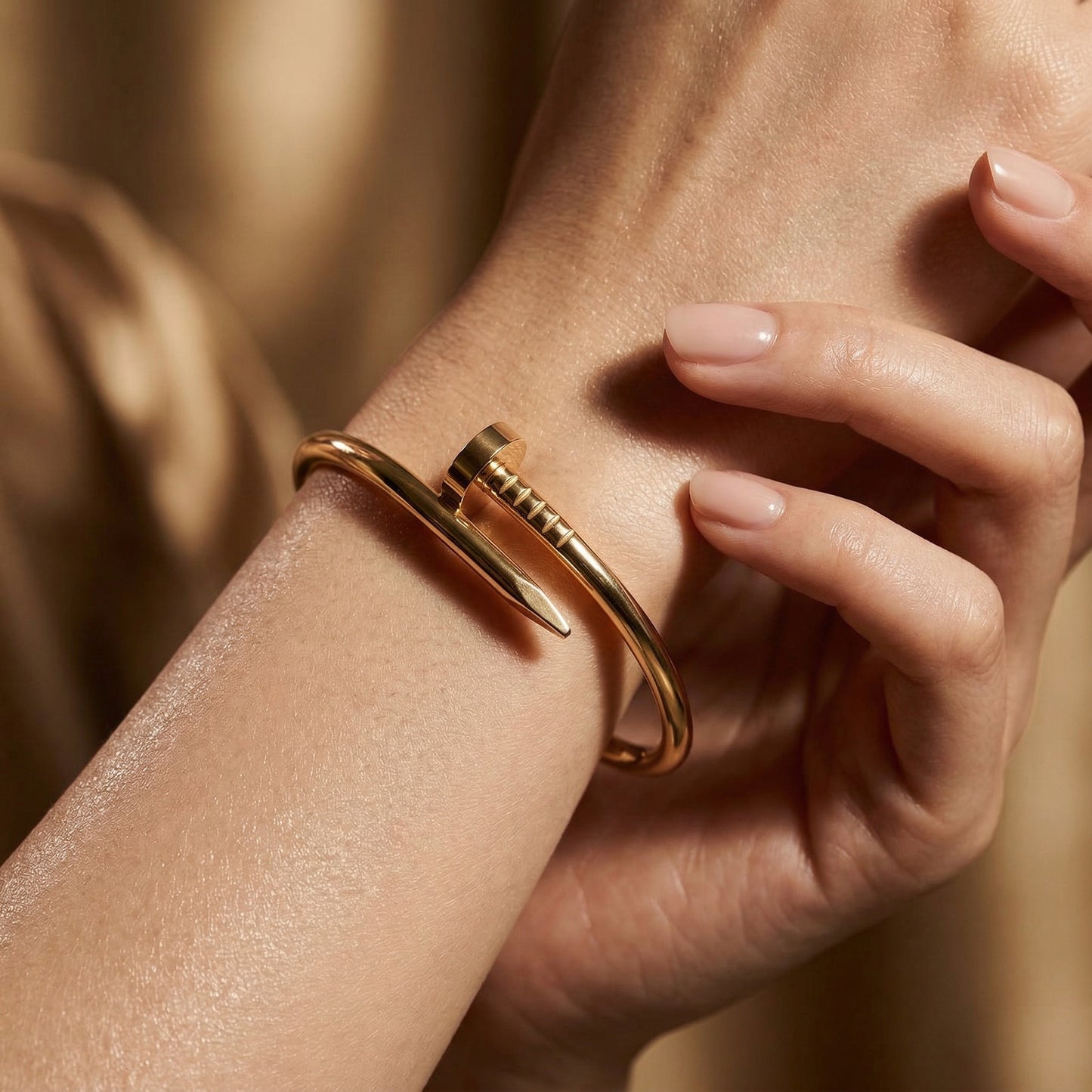 Golden Nail Elegance Bracelet