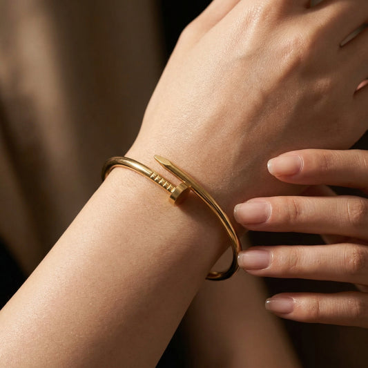 Golden Nail Elegance Bracelet
