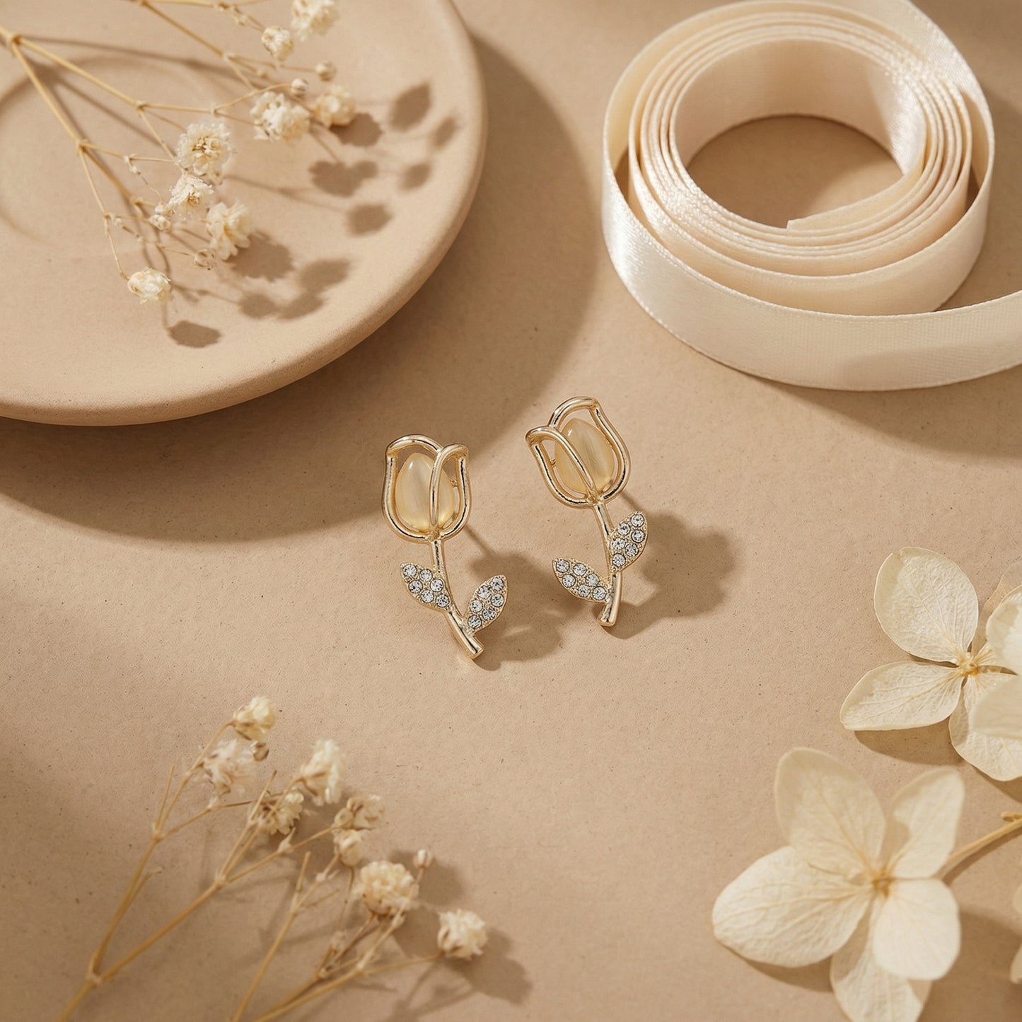 Golden Tulip Spark Stud Earrings