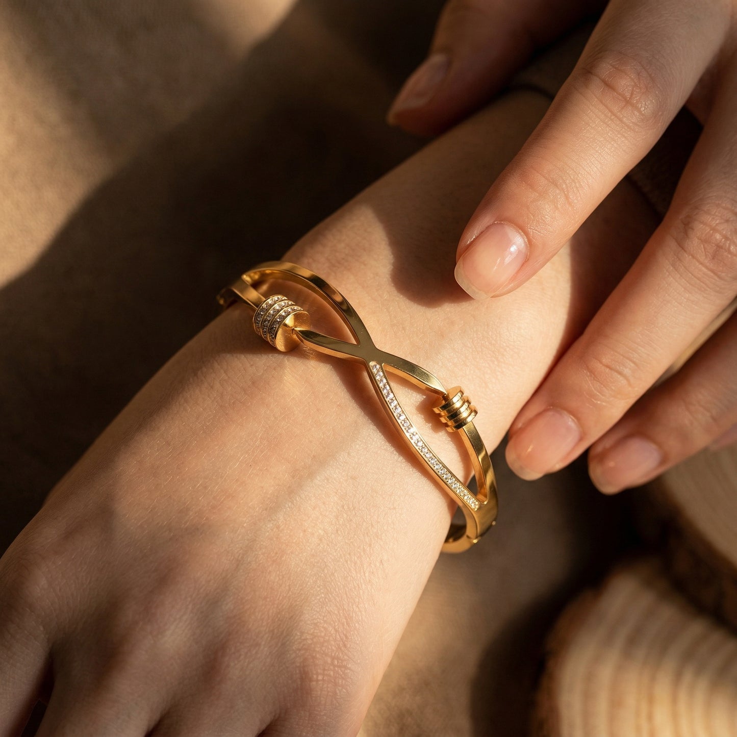 Infinity Crystal Gold Bracelet