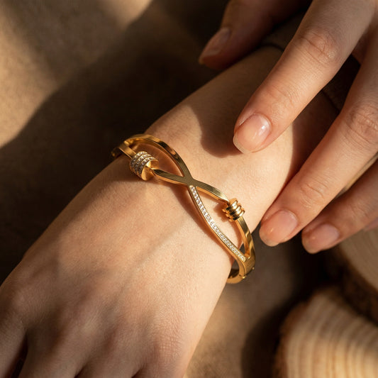 Infinity Crystal Gold Bracelet