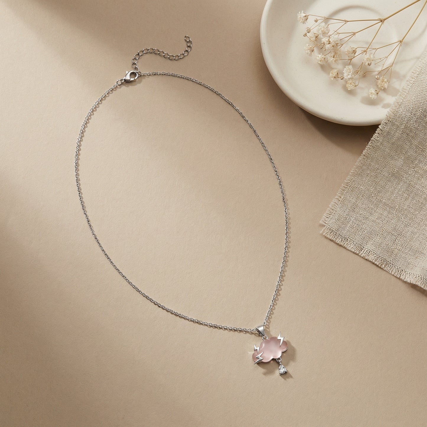 Korean Cloud Shape Silver Necklace
