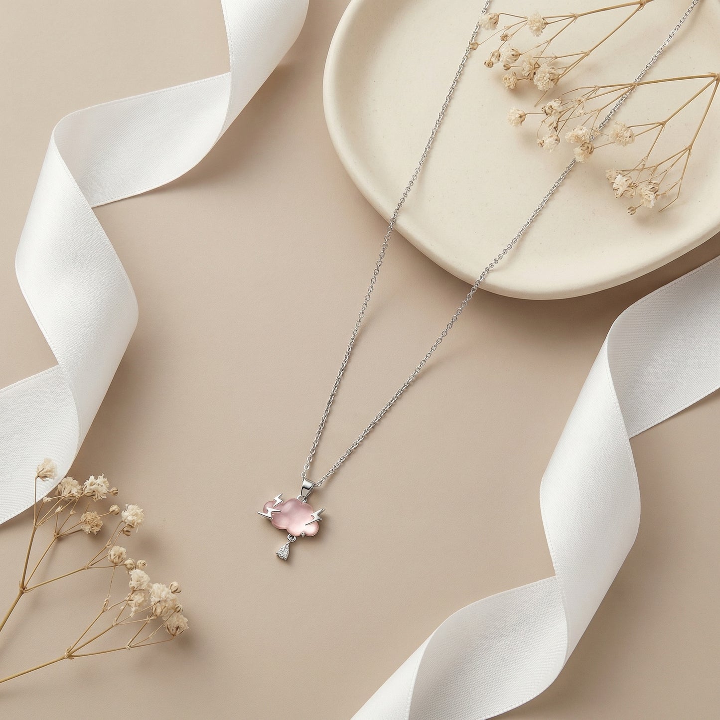 Korean Cloud Shape Silver Necklace