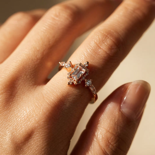 Korean Elegant Crystal Statement Finger Ring