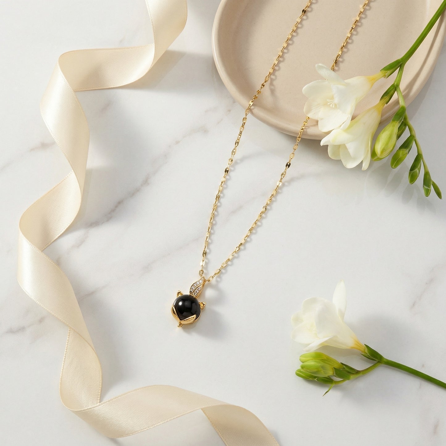 Korean Heart Shape Gold Necklace