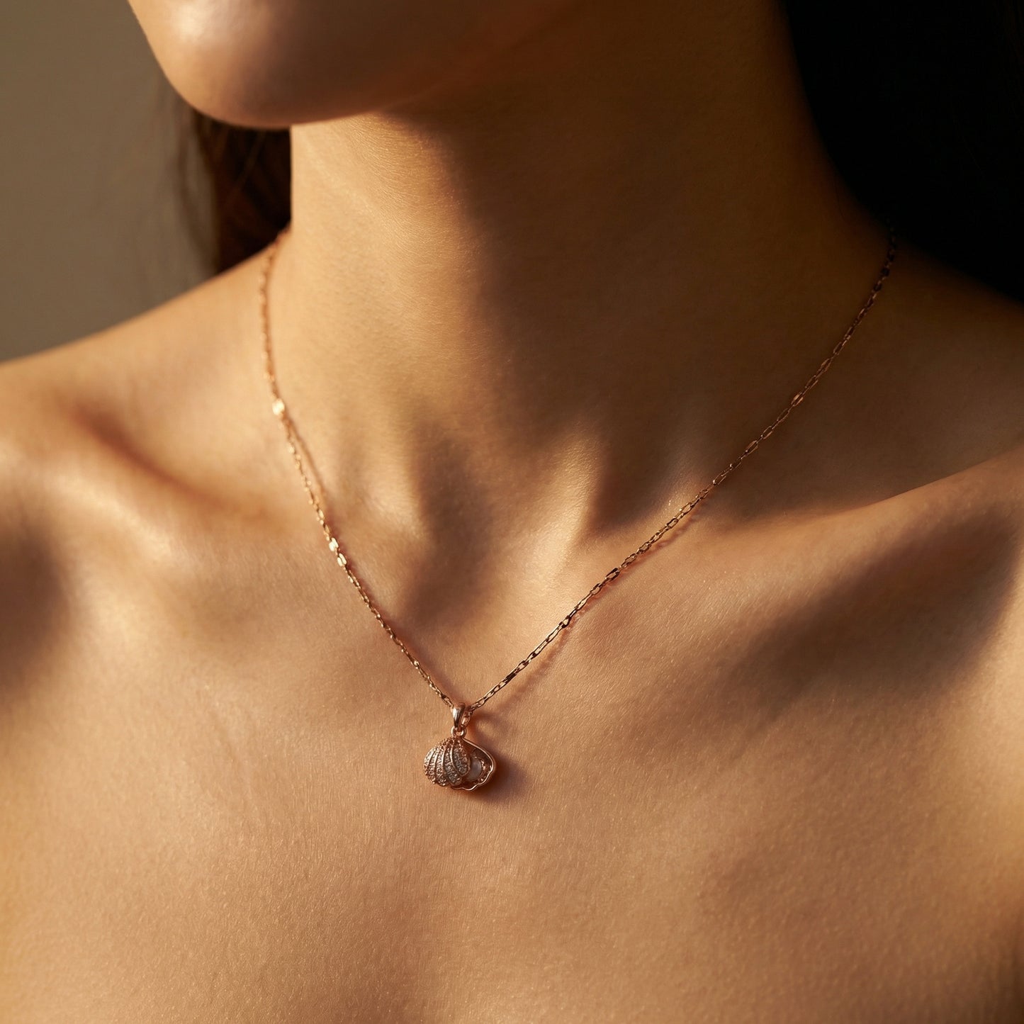 Korean Sea Shell Rose Gold Necklace
