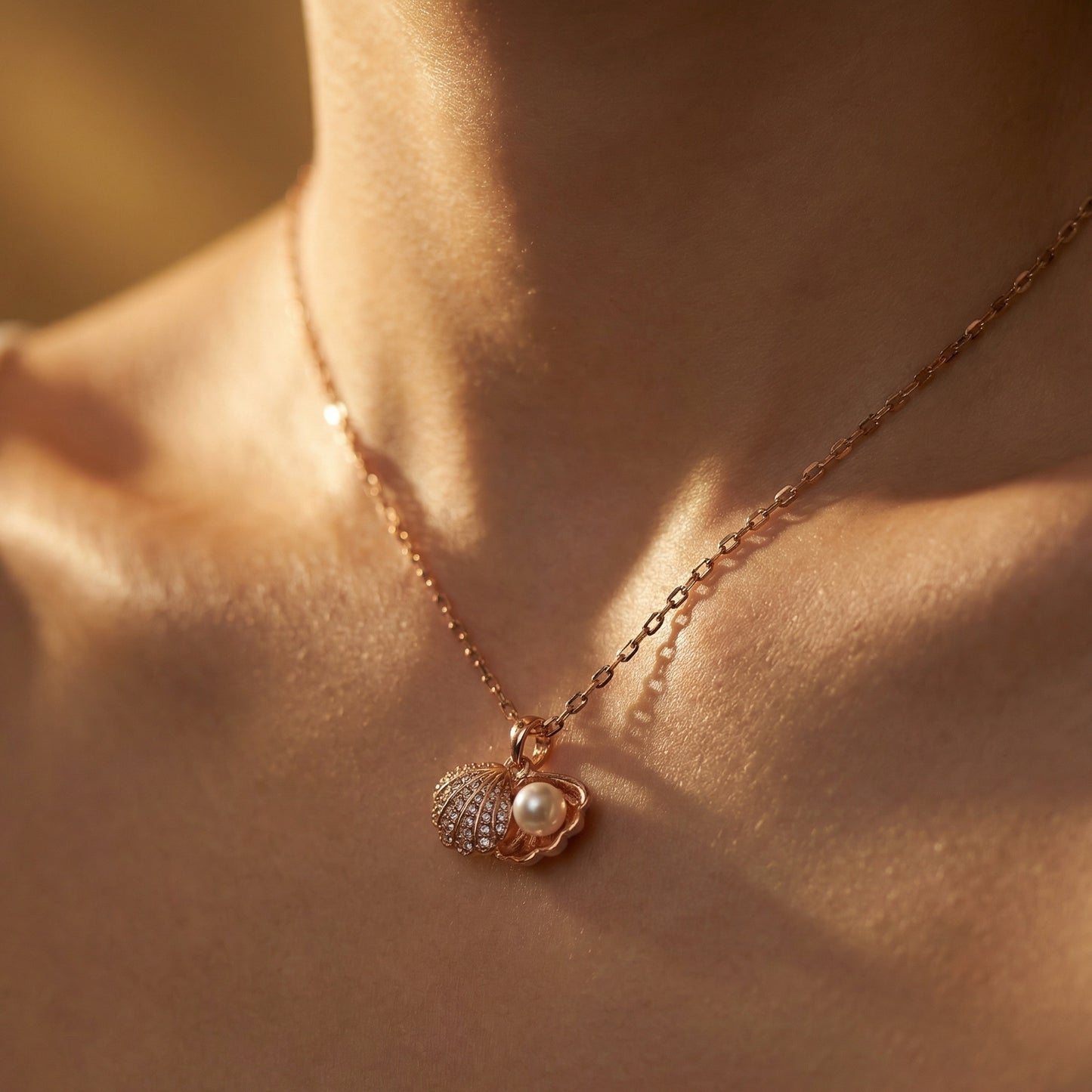 Korean Sea Shell Rose Gold Necklace