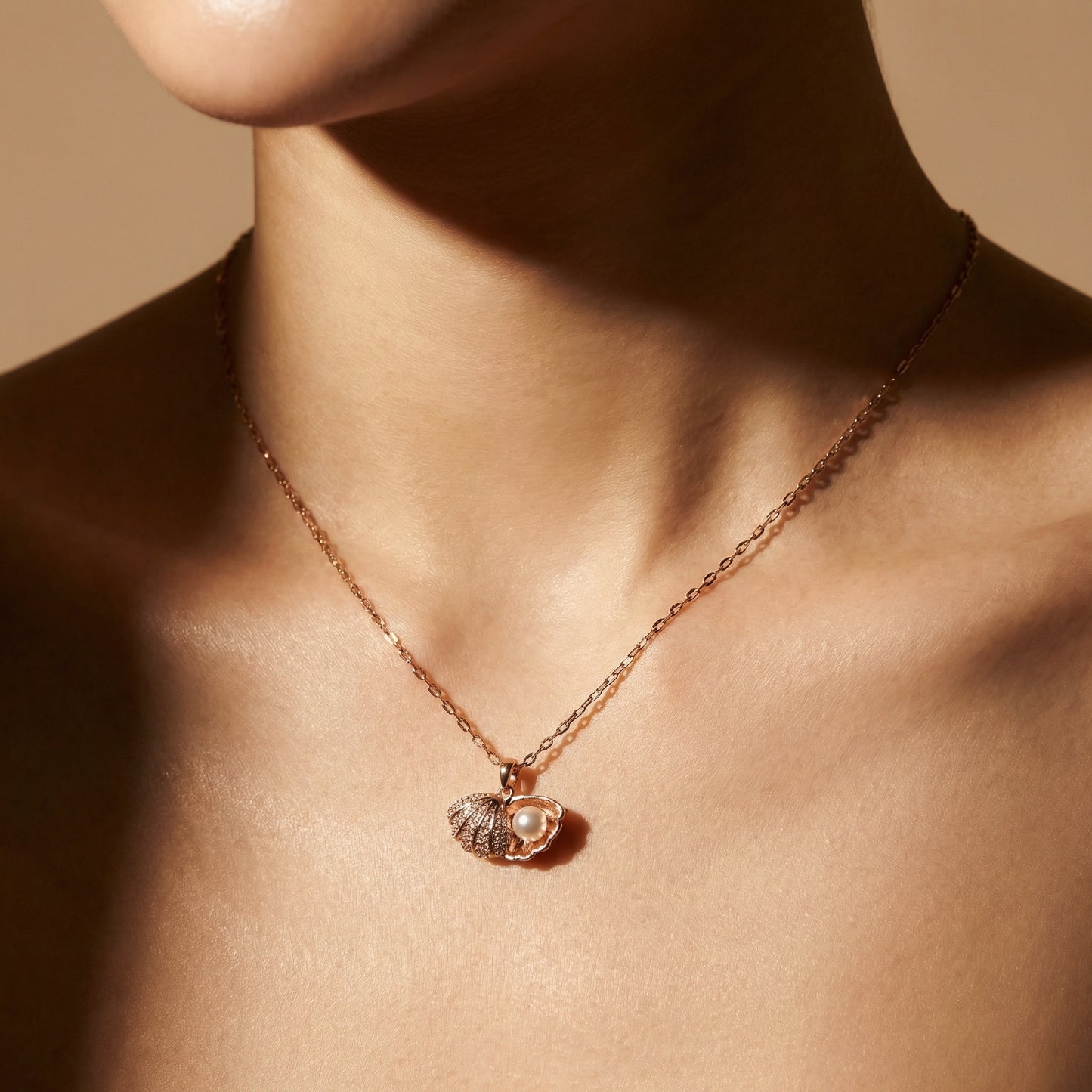 Korean Sea Shell Rose Gold Necklace