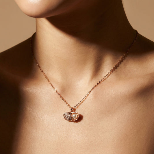 Korean Sea Shell Rose Gold Necklace