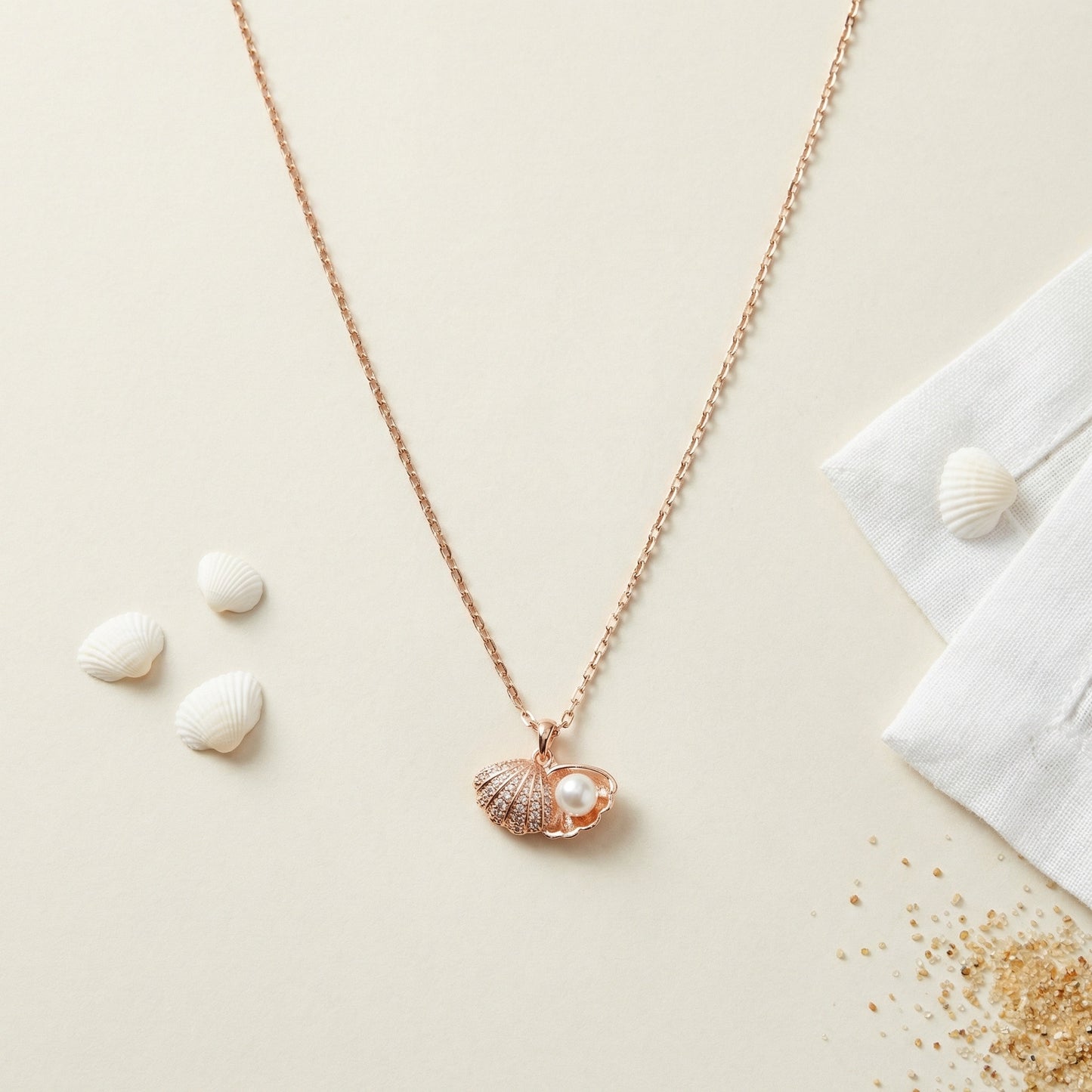 Korean Sea Shell Rose Gold Necklace
