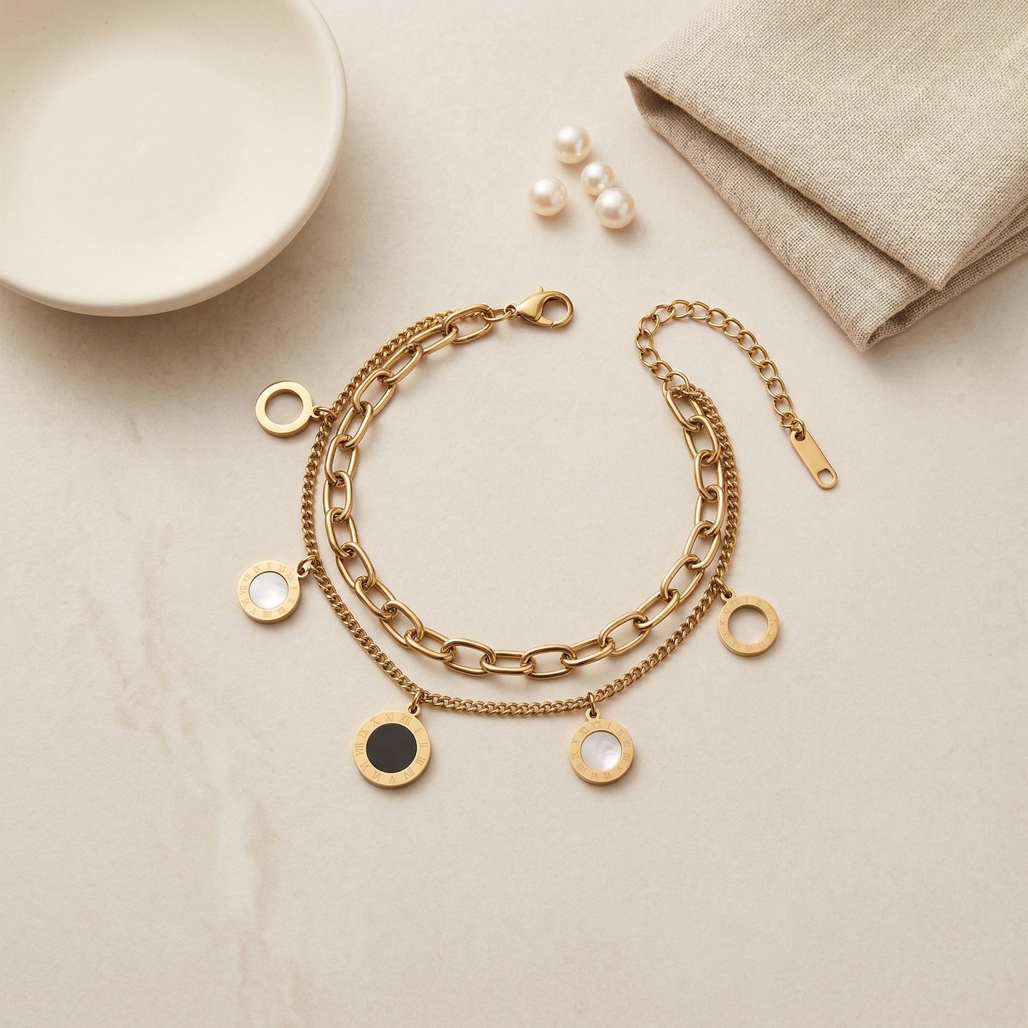 Roma Charm Layered Bracelet