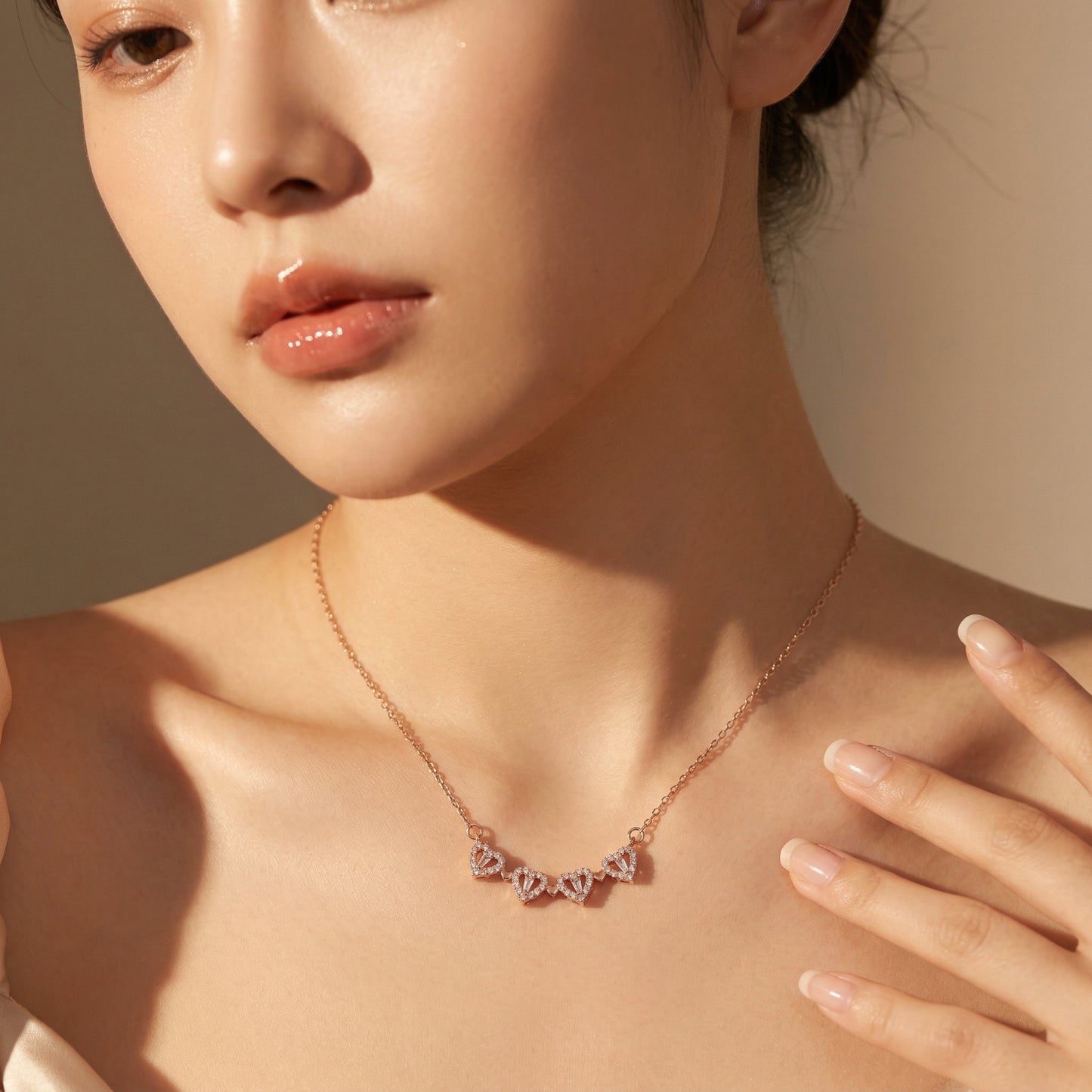 Rose Gold Bloom Magnetic Pendant Necklace