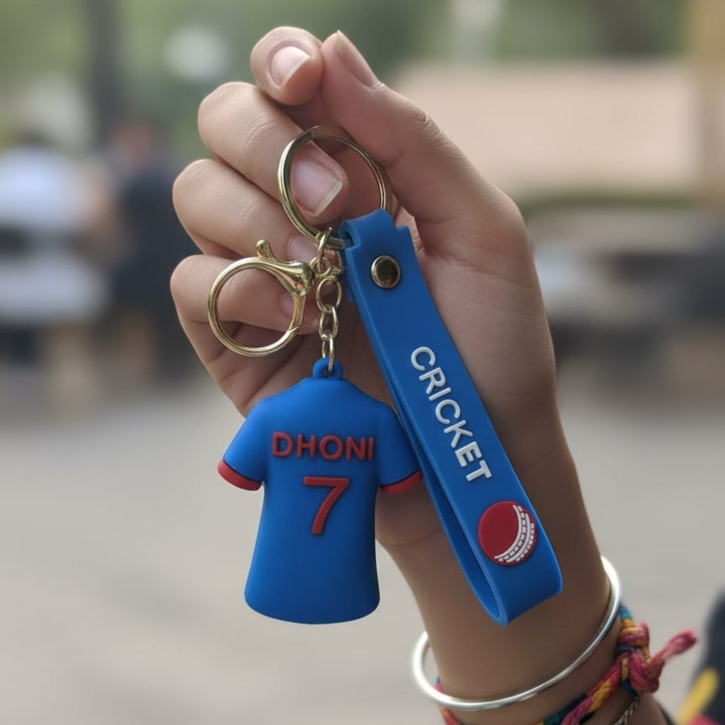 Dhoni Jersey Keychain with Charm