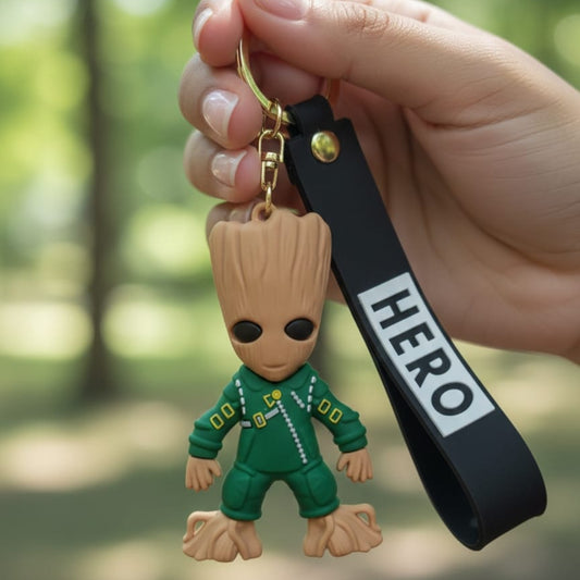 Groot Keychain with Charm