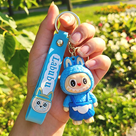 Blue Labubu Keychain with Charm