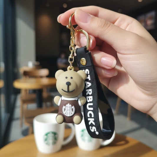Starbucks Bear Keychain with Charm